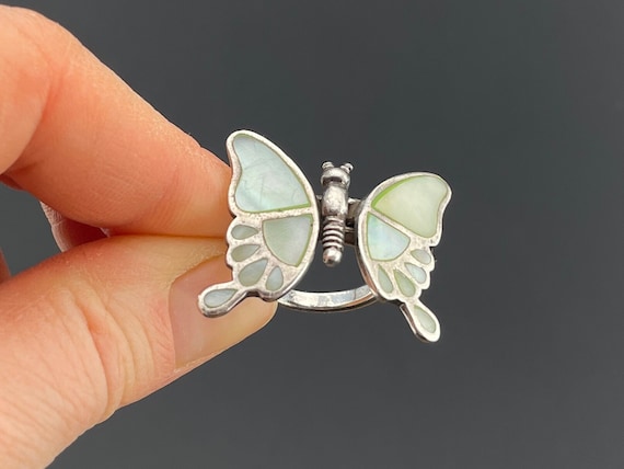 IGI-zertifizierter Vintage-Schmetterlings Ring Für Damen Großer