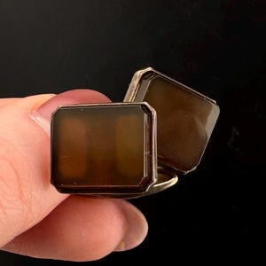 Vintage USSR Cufflinks Silver 875 With Agate
