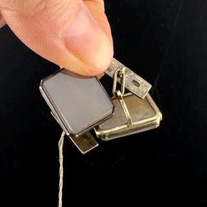Vintage USSR Cufflinks Silver 875 With Agate