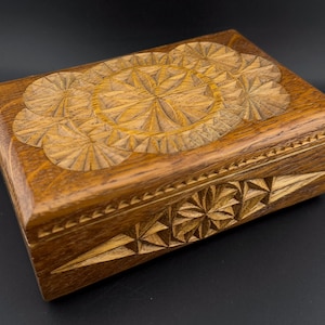 Vintage Ukrainian Wooden Box. Wood carving