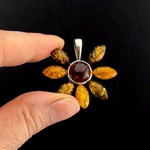 Vintage Amber Pendant  Silver 925
