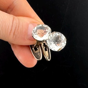Vintage USSR Cufflinks Silver 875 With Rock Crystal
