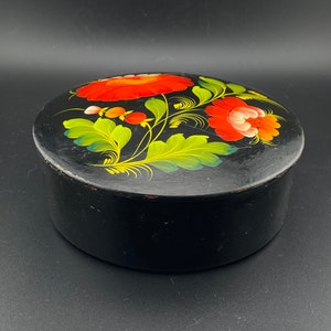 Vintage Ukrainian Wooden Box. Hand Painted