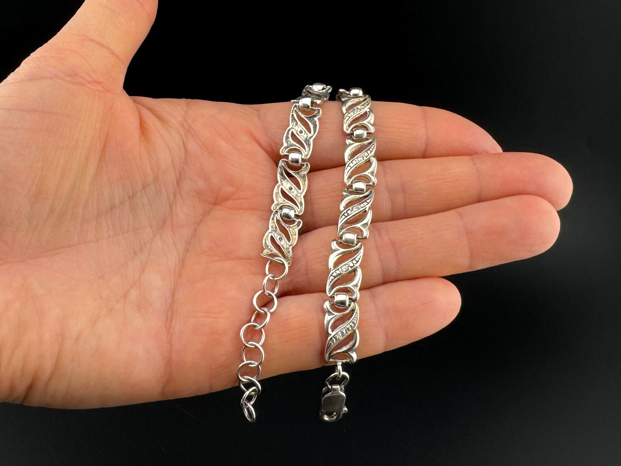 Vintage Silver 925 Bracelet - Etsy