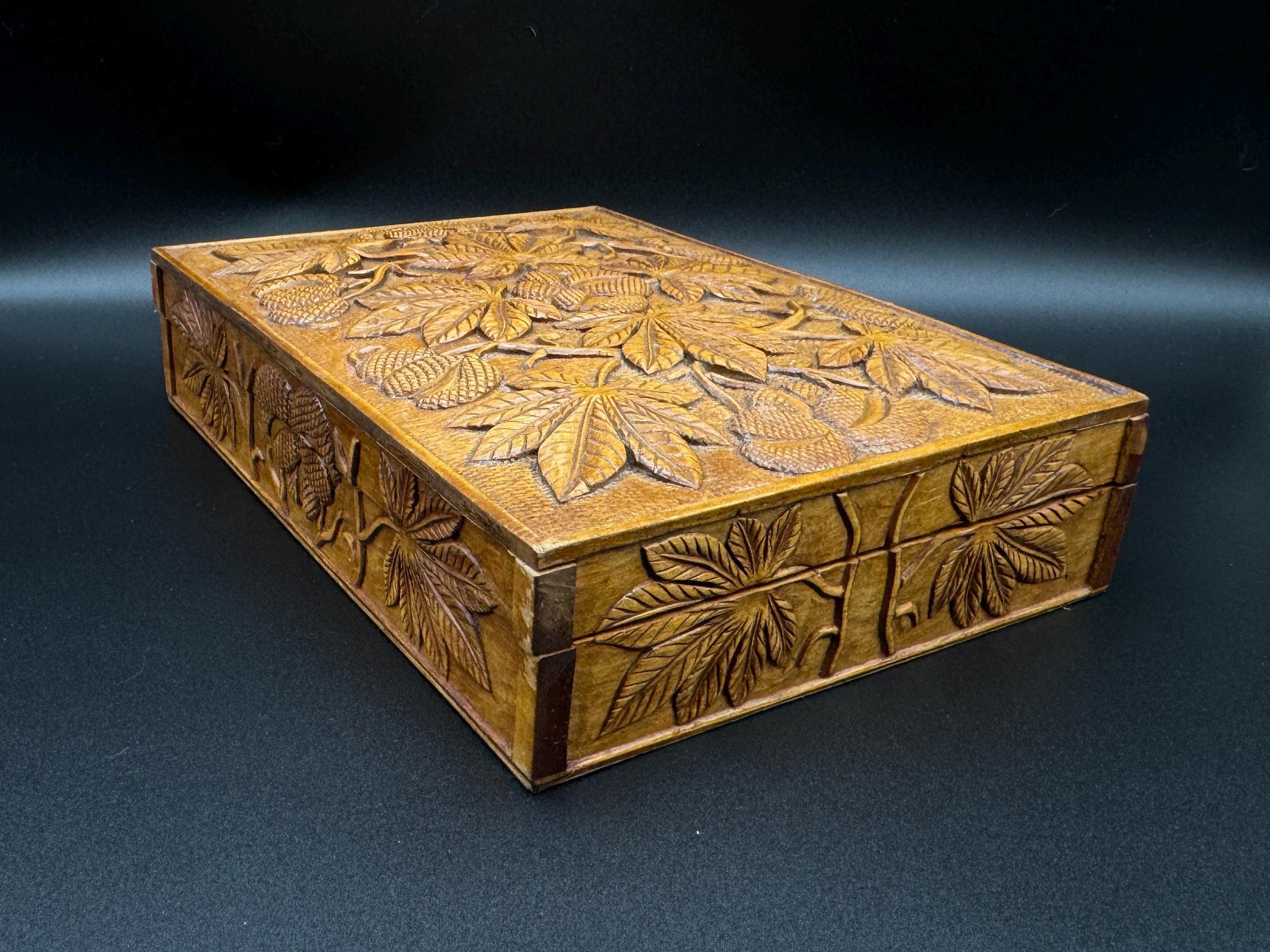 Vintage Ukrainian Wooden Box. Wood Carving - Etsy India