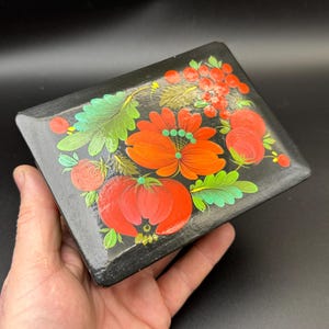 Vintage Ukrainian Wooden Box. Hand Painted