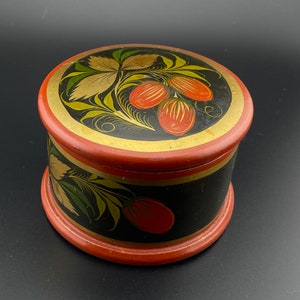 Vintage USSR Wooden Casket Hand Painted