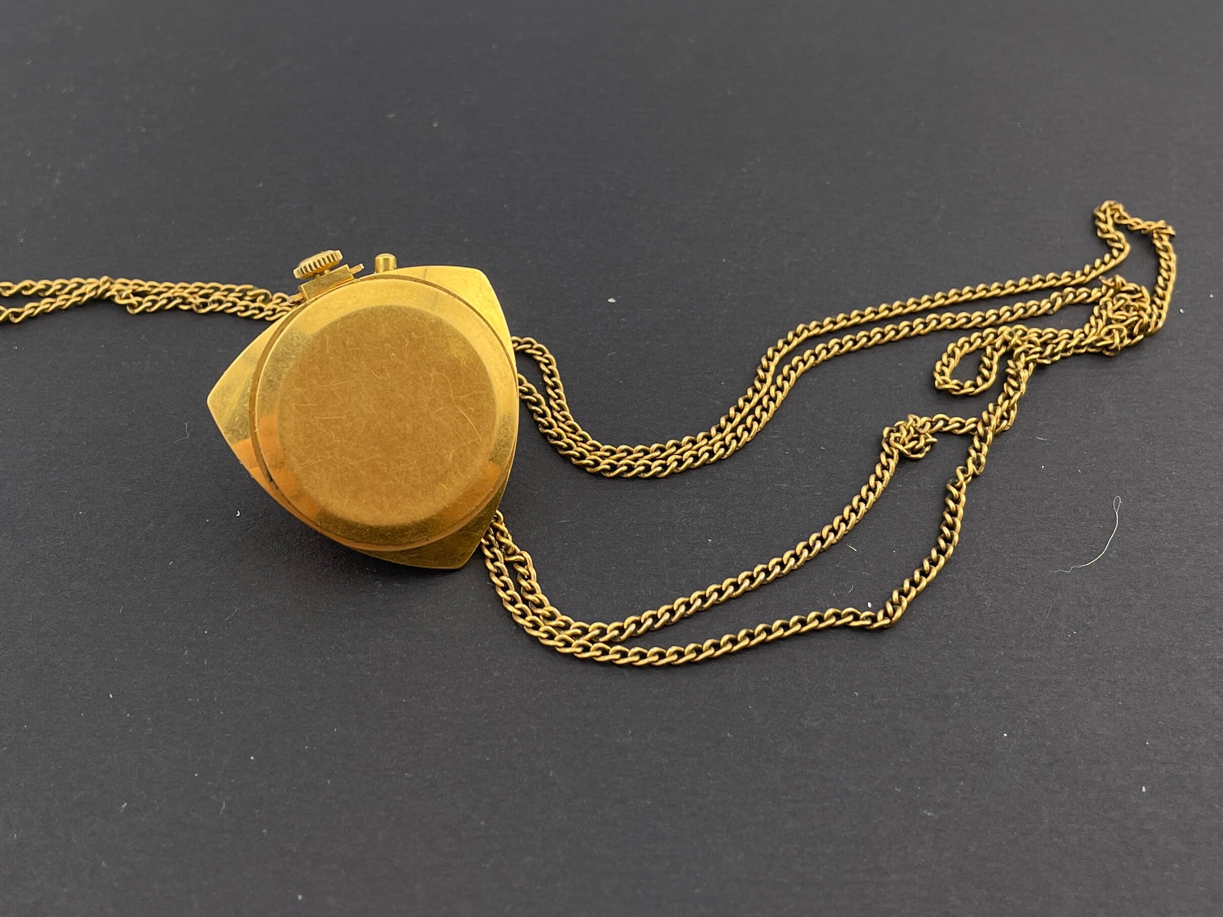 Vintage USSR Watch-pendant Zarya Gold-plated With Chain
