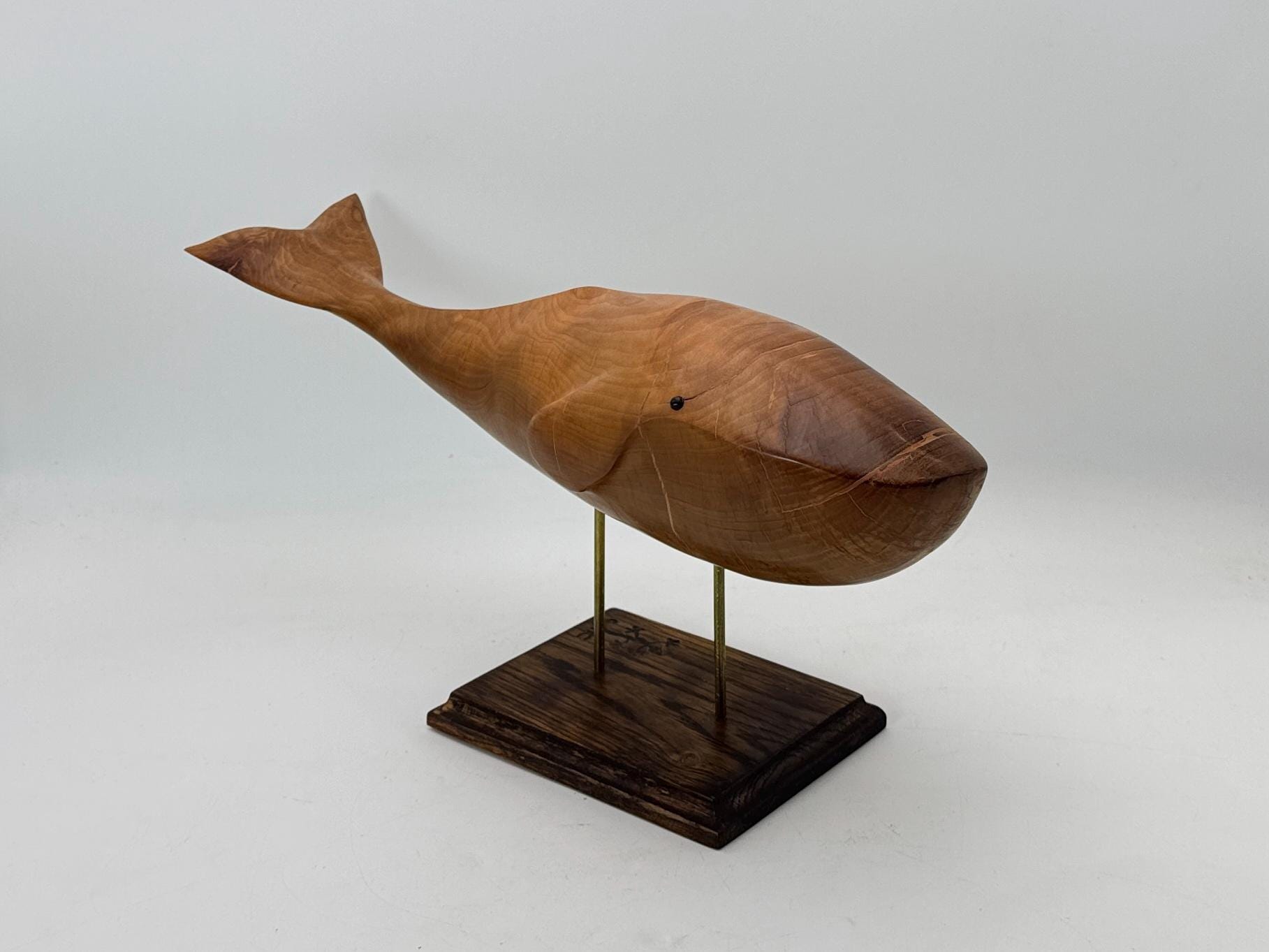 木製のクジラの置物、手作り - Etsy 日本