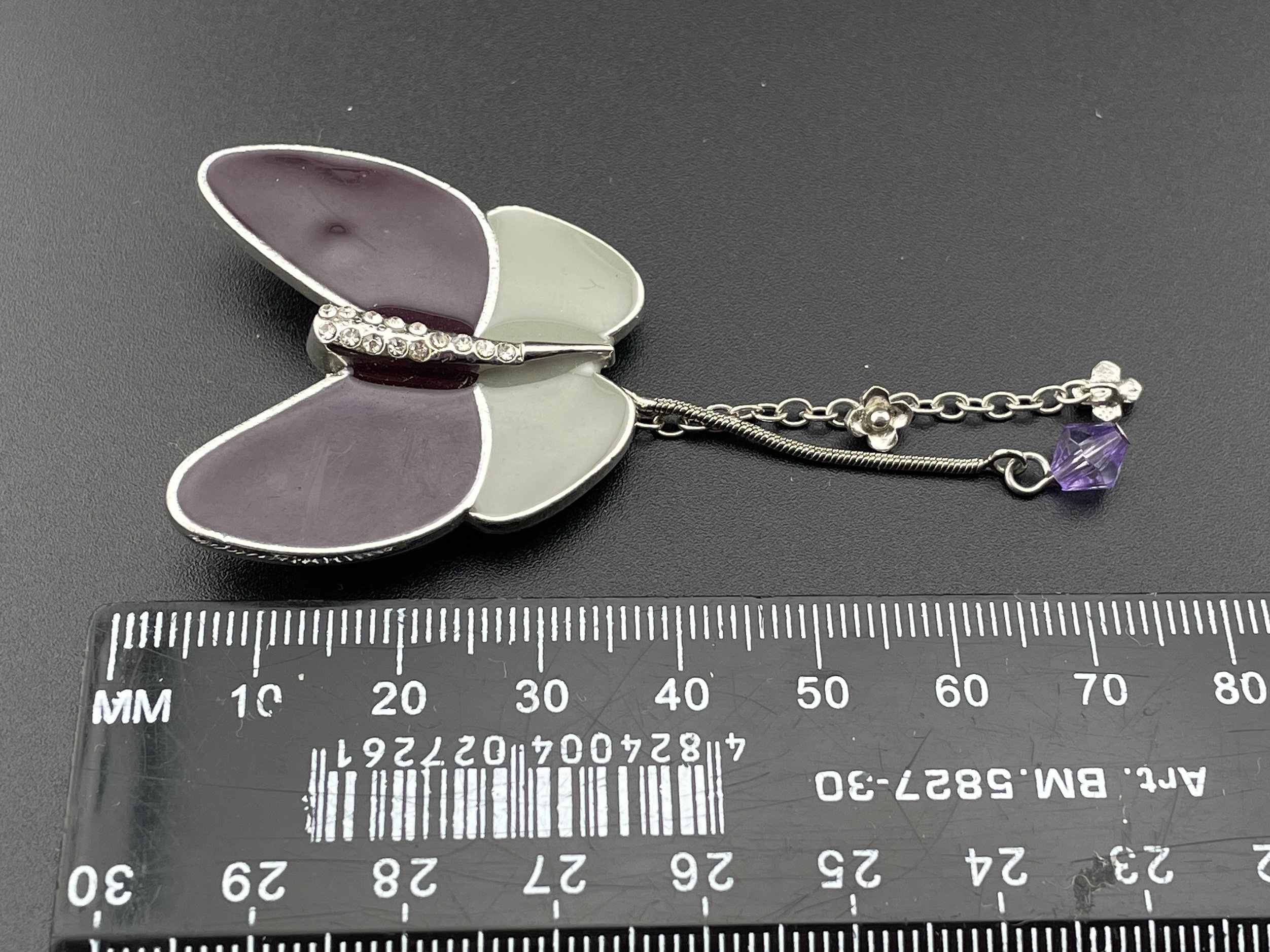 Broche Vintage Papillon - Bijou Ancien - Occasion - Modèle LDADPR - Parfaite Pour Customiser Une Veste Ou Un Chapeau