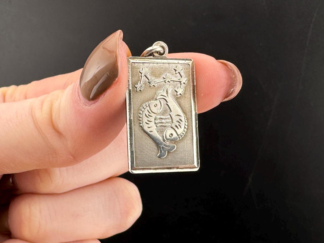 Vintage Silver Pendant 800 Zodiac Fish - Etsy