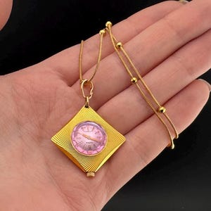 Vintage USSR Watch-Pendant Chayka with chain. Women Mechanical Watch