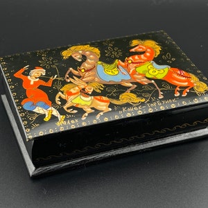 Vintage USSR Wooden Casket Hand Painted
