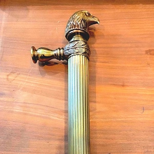 vintage original entry door handle solid brass eagle head antique finish 8 in Centers