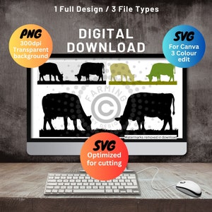 Dairy Cows silhouette SVG PNG