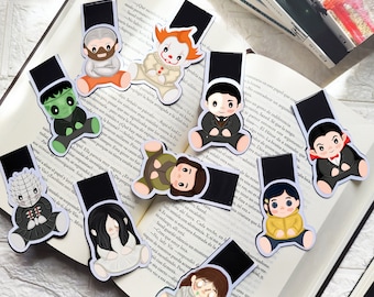 Horror Bookmark Set - Pennywise - Annie - The Exorcist - Dracula - Coraline - Frankenstein - Hannibal Lecter - Bladwijzer