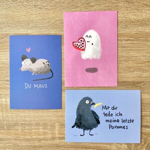 3er Set Postkarten Lieblingsperson  | Postkarten Valentinstags | Karte für Freunde Valentinstags | süße Liebesgrüße | lustige Karten