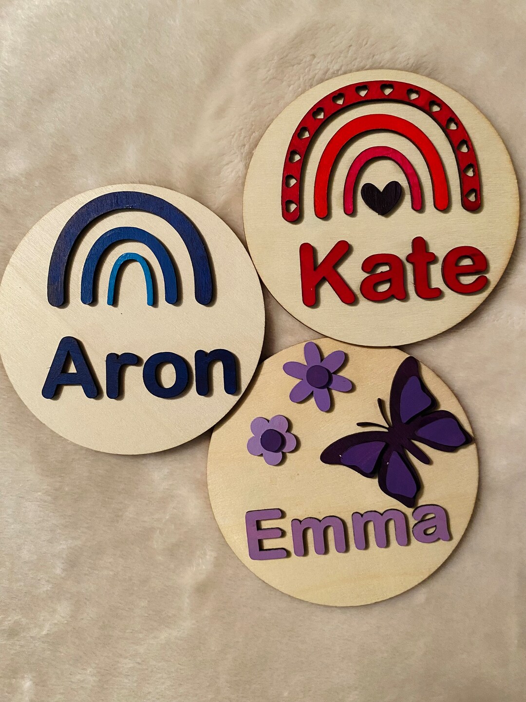 Rainbow Baby Personalized Sign Butterflyflowers Baby Sign Etsy