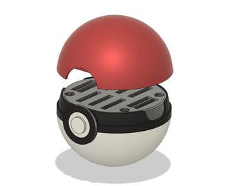 Archivo STL del estuche del cartucho de juego PokeBall para Nintendo Switch, solo DESCARGA DIGITAL