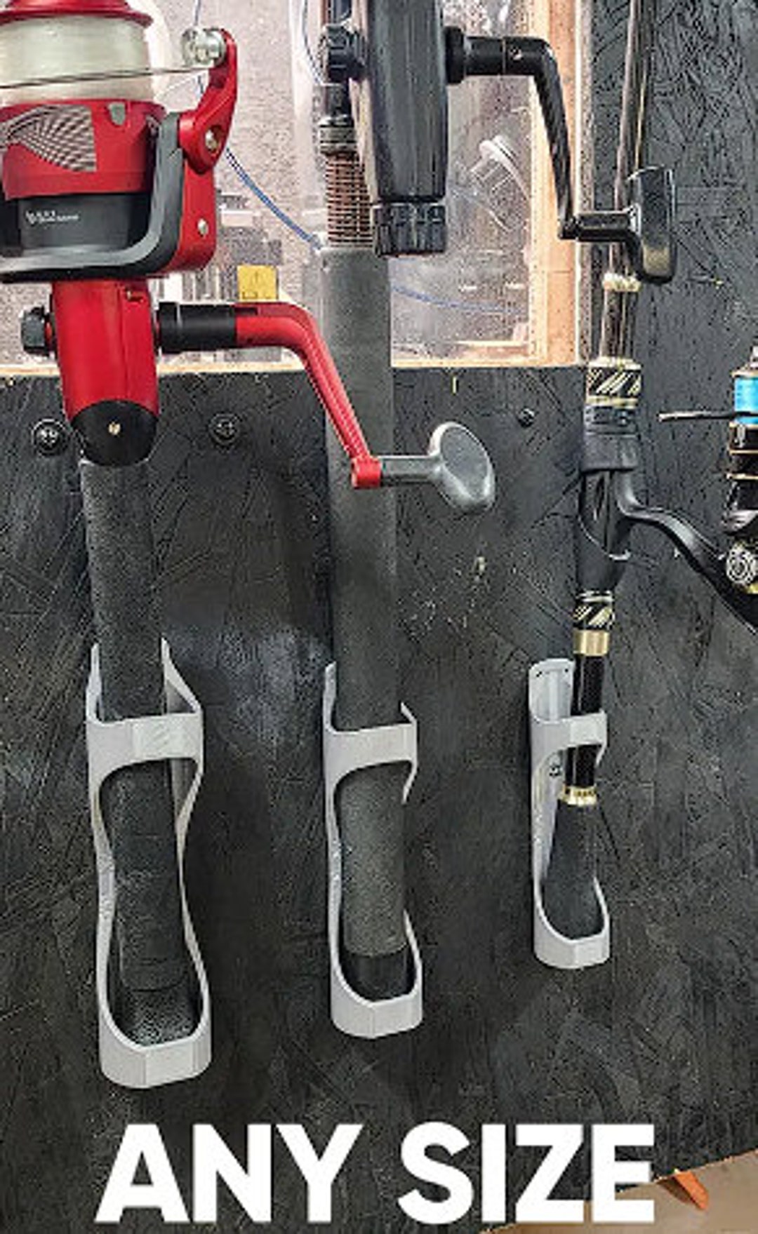 Fishing Pole Holder Wall Mount ANY Size Etsy