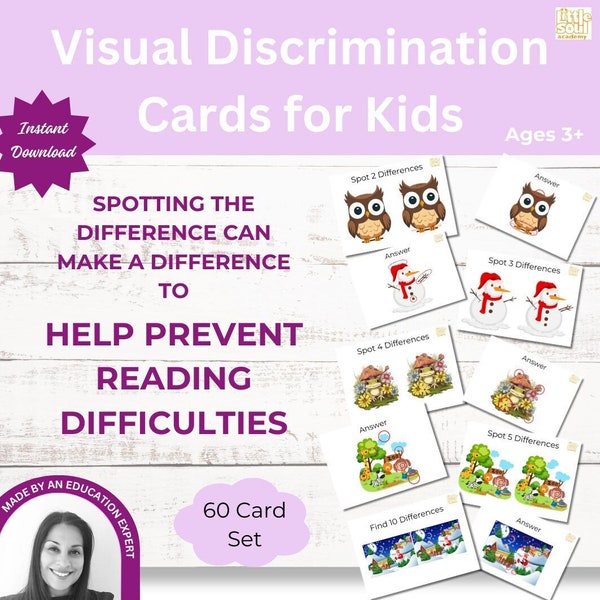 Early Learning Montessori Activity, ADHD and Reading Difficulty Prevention, Visual Printable Toddler Game