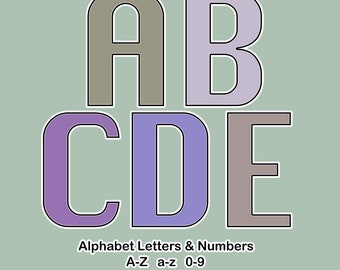 Retro Clips Alphabet Set,PNG Bundle,Png Retro Letters,PNG Clipart,Boho Doodle Alphabet,5 Sets 5 Color Alphabet and Number,Doodle Sublimation