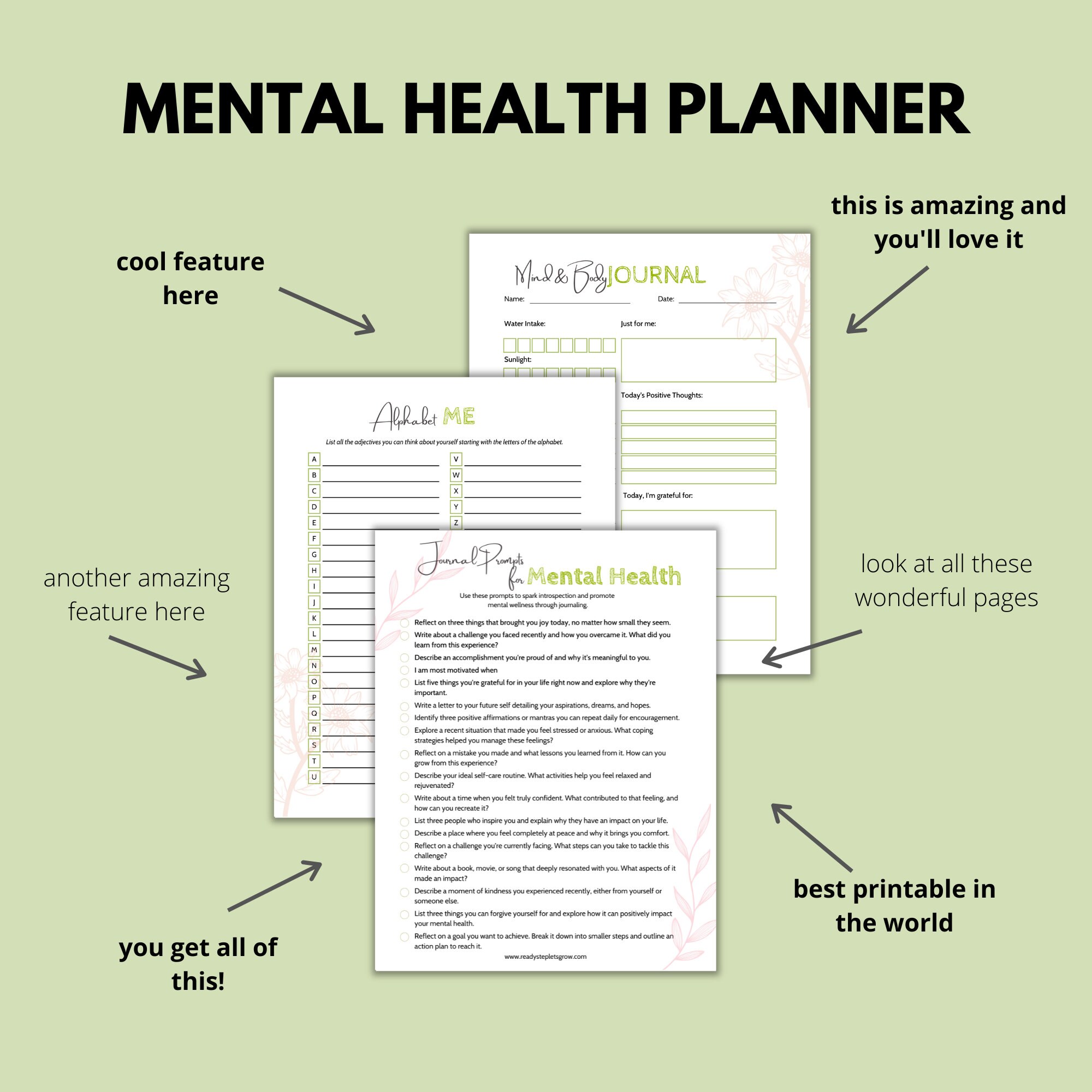Mental Health Printable, Journal Prompts, Self Care Calendar, Habit ...