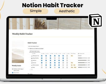 Notion Habit Tracker, Notion Dashboard, Notion Templates, Notion Planner, Aesthetic Notion Planner