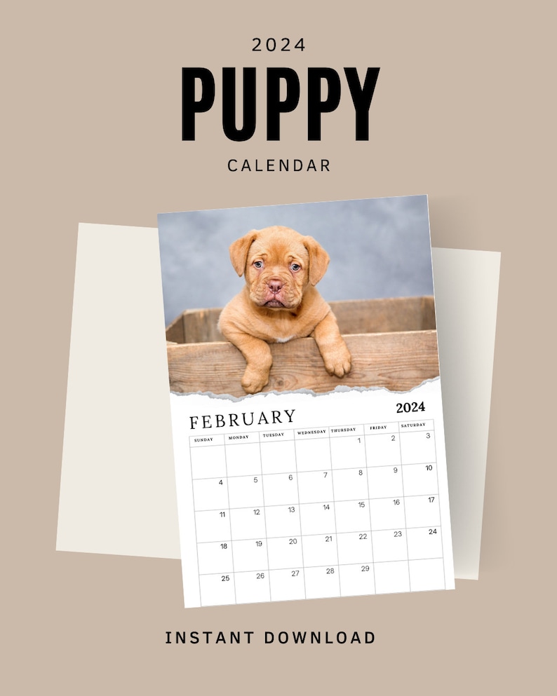 2025 Dog Calendar Printable A4 Letter Size Monthly Calendar 2025 2025