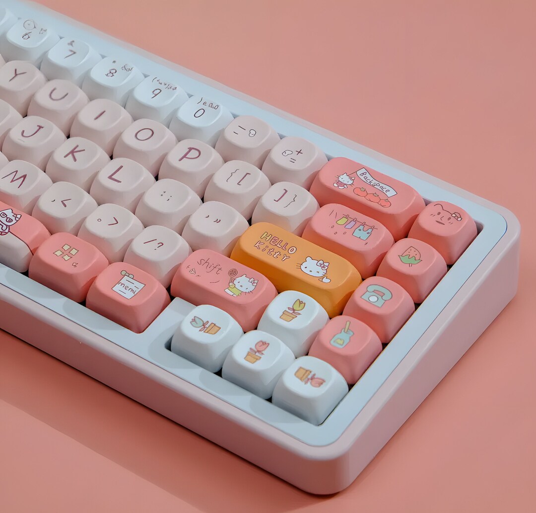 129PCS Hello Kitty Keycaps Set Artisan Full Keycaps Set Etsy