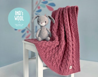 DIY Alpaca & Wool Baby Blanket Knitting Kit – Soft Strawberry Pink Yarn | DIY Baby Shower Gift | Easy Handmade Blanket for New Moms