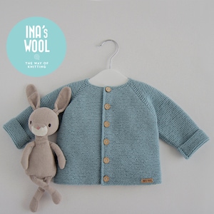 Weicher handgefertigter Baby-Merino-Pullover, blauer Baby-Pullover, Neugeborenen-Blau-Outfit, hypoallergen & umweltfreundlich, handgestrickter Merino-Baby-Pullover