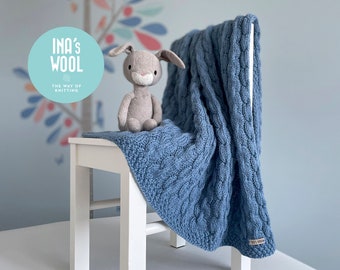 DIY Alpaca Wool Baby Blanket Knitting Kit – Cozy Grey DIY Wool Craft Gift for New Moms | Handmade Receiving Blanket Kit for Baby Showers