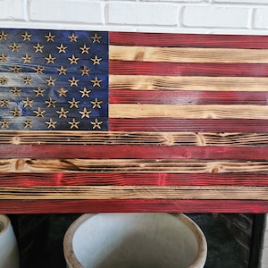 Rustic Wooden American Flag