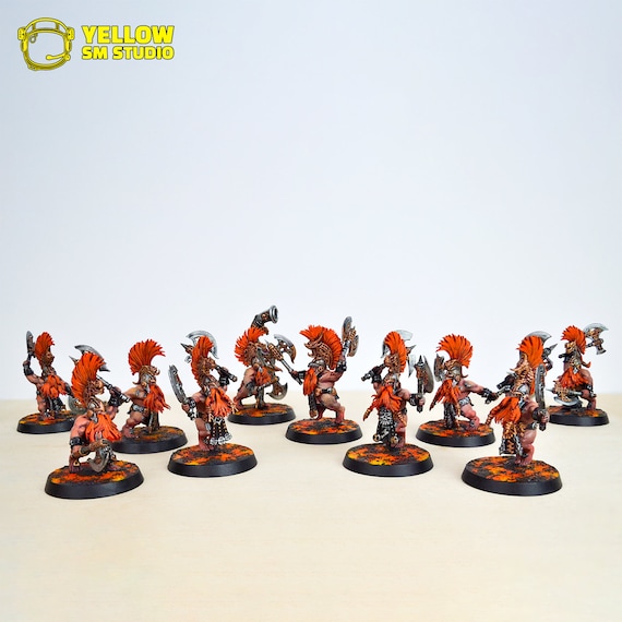 5 Vulkite Berzerkers – Warhammer Age Of Sigmar Fyreslayers Unit, New Unassembled & Unpainted
