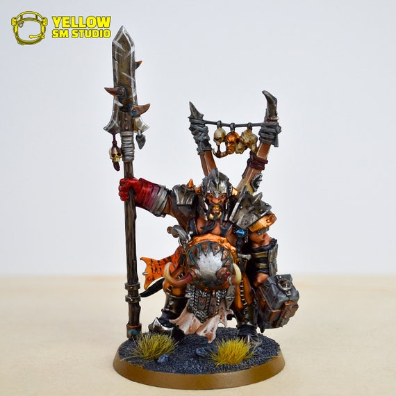 Ogor Mawtribes Tyrant Painted Miniature Model, Warhammer 40k & Age