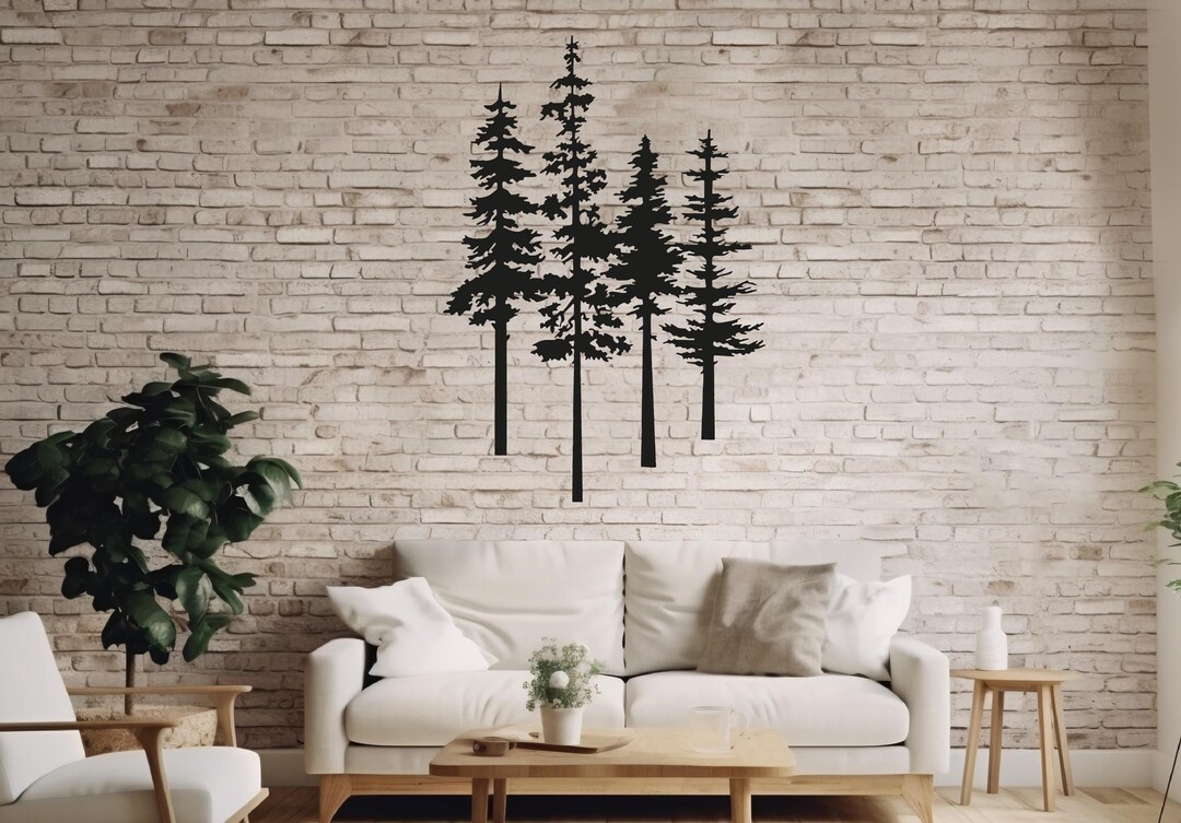 Rustic Pine Tree Metal Wall Art: Farmhouse Forest Decor - Etsy