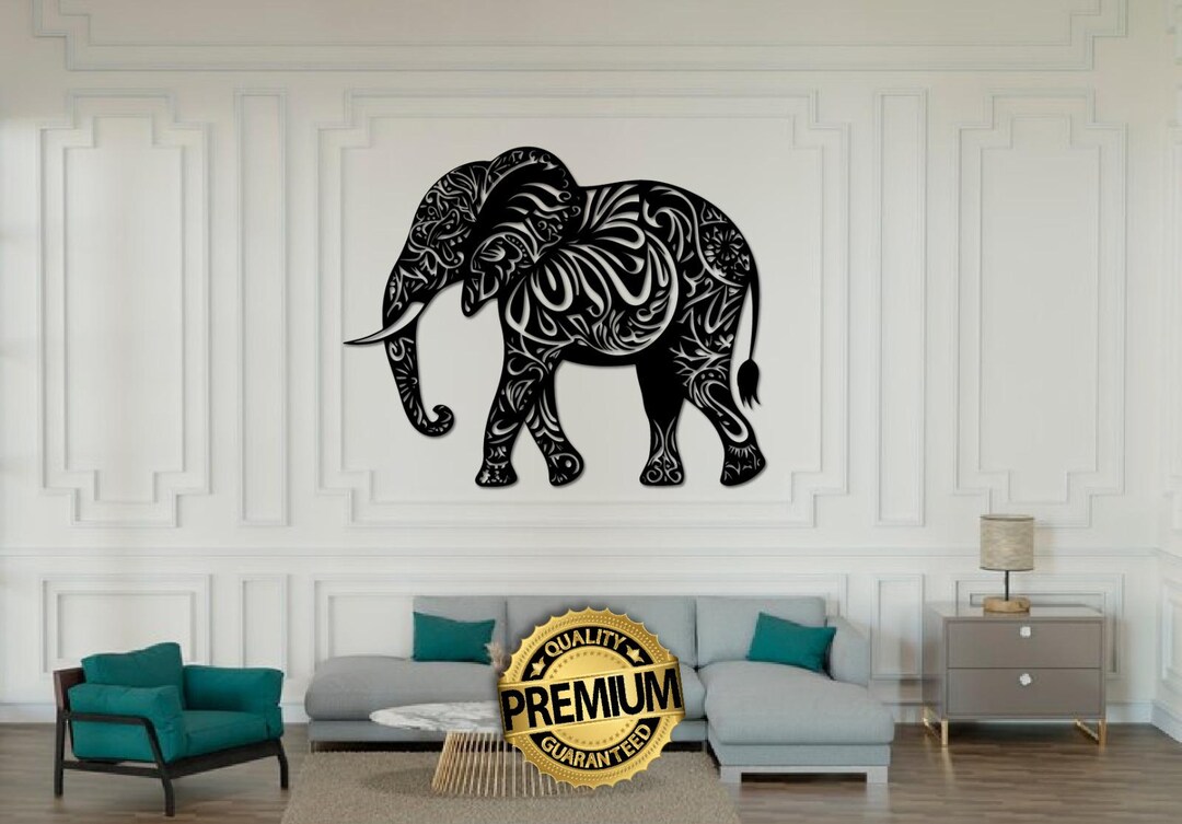 Elephant Mandala Metal Wall Art: Boho Safari Home Decor - Etsy