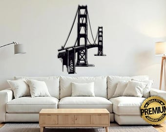 Metalowa dekoracja ścienna z motywem mostu Golden Gate: dekoracja panoramy San Francisco