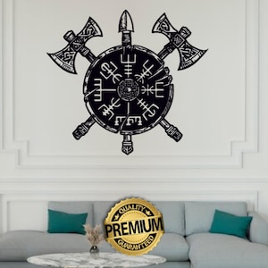 Vegvisir Metal Wall Decor,Viking Metal Wall Art,Viking Symbol Wall Hanging,Iconic Metal Wall Art,Viking Item,Nordic Compass Symbol Decor