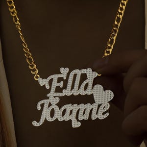 Custom Double Name Plate Necklace, 18K Gold Name Necklace, Personalized Nameplate Necklace, Necklace for Women, Custom Jewelry, Gift For Her