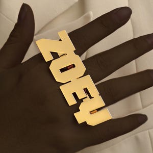 Custom Nameplate Ring, Mens Nameplate Ring, 2-4 Fingers Name Ring for Women Men, Gold Name Ring, Custom Men Jewelry, Personalized Jewelry