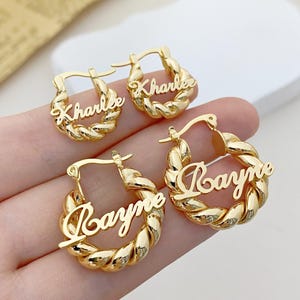 Dainty Kids Name Earrings, Custom Name Earrings, Personalized Mini Hoop Earrings, Name Earrings, Kids Name Jewelry, Minimalist Earrings Gift