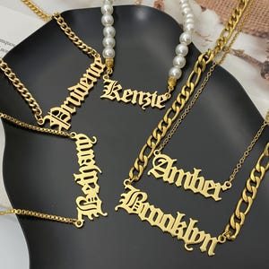 Personalized 18K Gold Name Necklace, Dainty Minimalist Name Pendant, Custom W omen Jewelry Gift