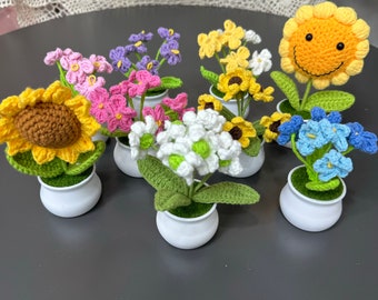 Handmade Crochet flower pot,Crochet Daisies Planter,Crochet Sunflower Planter,Handmade Personalized Gifts,Mother's Day Gift,Graduation gift