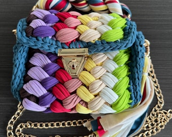 Handmade Bag,Hand Woven Bag,Crochet Bag,Luxury bag,Marshmallow Bags,Multi Color bag,Womens Bag,Gift For Her,Mother's Day Gift