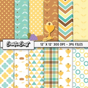 14 documenti digitali per la prima comunione 300 DPI massima qualità, scrapbooking battesimo, disegni di carta battesimo, download immediato
