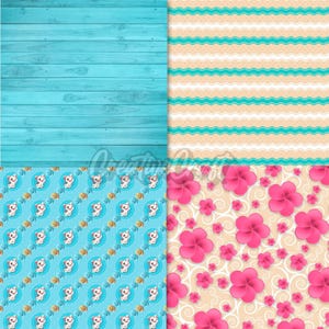 24 Sea Princess Digital Papers, nautical scrapbook paper, nautical princess printables papers designs, backgrounds designs, birthday theme image 2