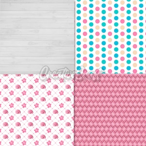 24 Sea Princess Digital Papers, nautical scrapbook paper, nautical princess printables papers designs, backgrounds designs, birthday theme image 6