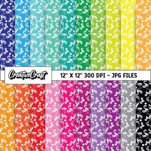 16 Papeles Digitales Arabescos de colores 300 DPI Máxima Calidad, scrapbooking arabescos, diseños de papeles arabescos, descarga instantánea